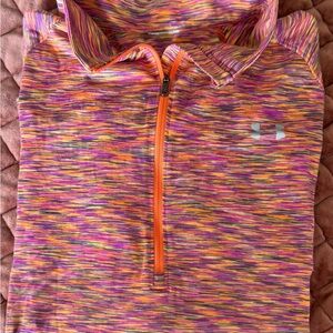 Under Armour Pink and Orange Half-Zip Pullover